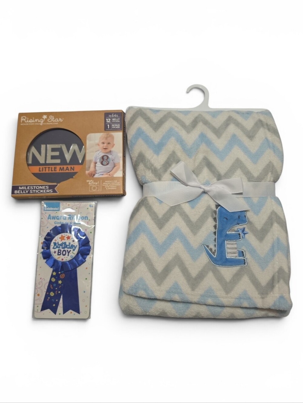 Baby Boys Blanket/milestone Stickers/birthday Pin